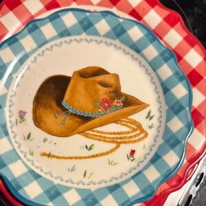 Western Cowboy Hat Decorative Plate Set